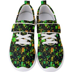 Squares And Rectangles Background Men s Velcro Strap Shoes