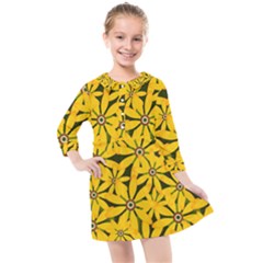 Texture Flowers Nature Background Kids  Quarter Sleeve Shirt Dress