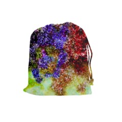 Splashes Of Color Background Drawstring Pouch (large) by Sudhe