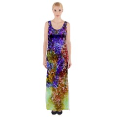 Splashes Of Color Background Maxi Thigh Split Dress by Sudhe