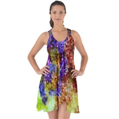 Splashes Of Color Background Show Some Back Chiffon Dress by Sudhe