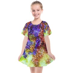 Splashes Of Color Background Kids  Smock Dress