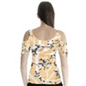 Floral Pattern Background Butterfly Sleeve Cutout Tee  View2