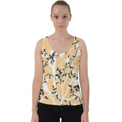 Floral Pattern Background Velvet Tank Top by Sudhe