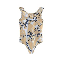 Floral Pattern Background Kids  Frill Swimsuit