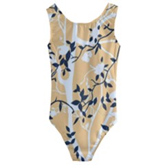 Floral Pattern Background Kids  Cut-out Back One Piece Swimsuit