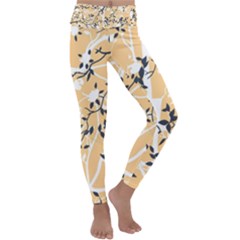 Floral Pattern Background Kids  Lightweight Velour Classic Yoga Leggings