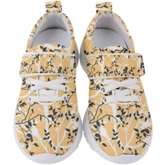 Floral Pattern Background Kids  Velcro Strap Shoes by Sudhe