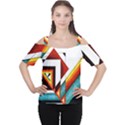 Diamond Acrylic Paint Pattern Cutout Shoulder Tee View1