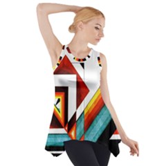 Diamond Acrylic Paint Pattern Side Drop Tank Tunic by Sudhe