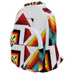 Diamond Acrylic Paint Pattern Rounded Multi Pocket Backpack