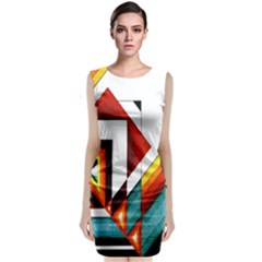 Diamond Acrylic Paint Pattern Sleeveless Velvet Midi Dress