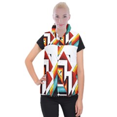 Diamond Acrylic Paint Pattern Women s Button Up Vest