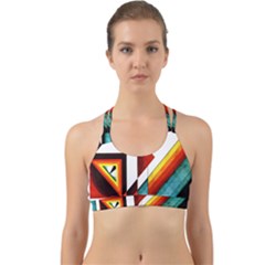 Diamond Acrylic Paint Pattern Back Web Sports Bra by Sudhe