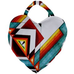 Diamond Acrylic Paint Pattern Giant Heart Shaped Tote