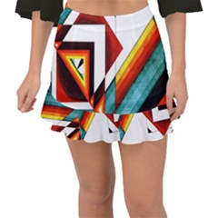 Diamond Acrylic Paint Pattern Fishtail Mini Chiffon Skirt