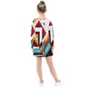 Diamond Acrylic Paint Pattern Kids  Long Sleeve Dress View2