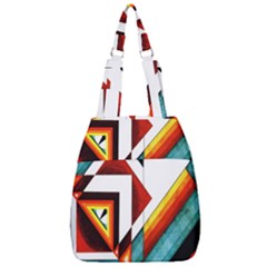 Diamond Acrylic Paint Pattern Center Zip Backpack