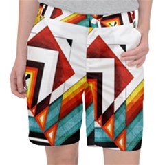 Diamond Acrylic Paint Pattern Pocket Shorts