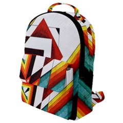 Diamond Acrylic Paint Pattern Flap Pocket Backpack (small) by Sudhe