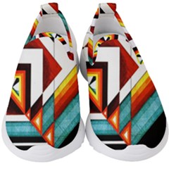 Diamond Acrylic Paint Pattern Kids  Slip On Sneakers