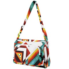 Diamond Acrylic Paint Pattern Front Pocket Crossbody Bag