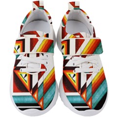 Diamond Acrylic Paint Pattern Kids  Velcro Strap Shoes