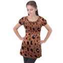 Texture Pattern Wallpaper Background Pattern Holes Puff Sleeve Tunic Top View1