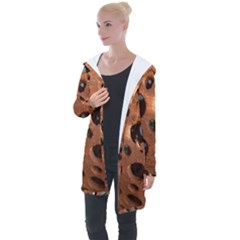 Texture Pattern Wallpaper Background Pattern Holes Longline Hooded Cardigan