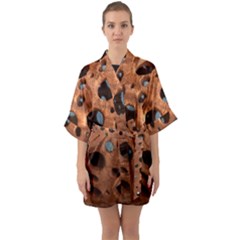 Texture Pattern Wallpaper Background Pattern Holes Quarter Sleeve Kimono Robe by Sudhe