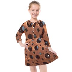 Texture Pattern Wallpaper Background Pattern Holes Kids  Quarter Sleeve Shirt Dress