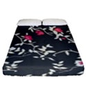 Black And White Floral Pattern Background Fitted Sheet (King Size) View1