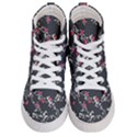 Black And White Floral Pattern Background Men s Hi-Top Skate Sneakers View1