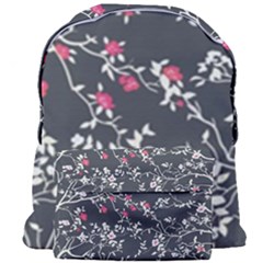 Black And White Floral Pattern Background Giant Full Print Backpack