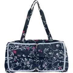 Black And White Floral Pattern Background Multi Function Bag