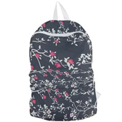 Black And White Floral Pattern Background Foldable Lightweight Backpack