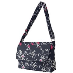 Black And White Floral Pattern Background Full Print Messenger Bag