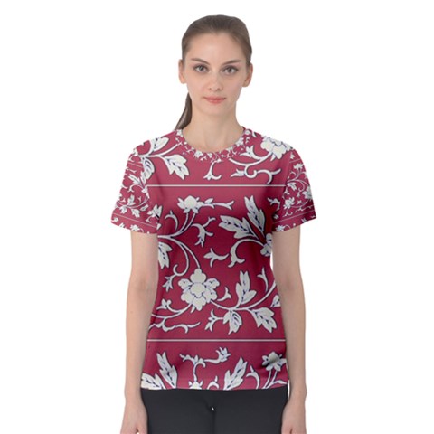 Floral Pattern Background Women s Sport Mesh Tee by Sudhe