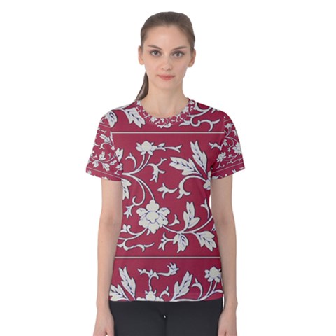 Floral Pattern Background Women s Cotton Tee by Sudhe