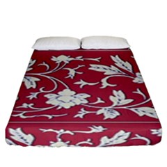 Floral Pattern Background Fitted Sheet (king Size) by Sudhe