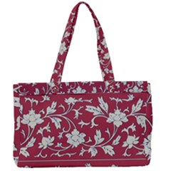 Floral Pattern Background Canvas Work Bag