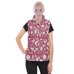 Floral Pattern Background Women s Button Up Vest by Sudhe