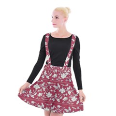 Floral Pattern Background Suspender Skater Skirt