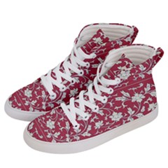 Floral Pattern Background Men s Hi-top Skate Sneakers