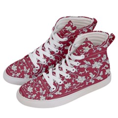 Floral Pattern Background Women s Hi-top Skate Sneakers