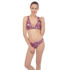 Floral Pattern Background Classic Banded Bikini Set 