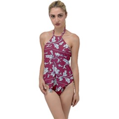 Floral Pattern Background Go With The Flow One Piece Swimsuit