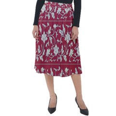 Floral Pattern Background Classic Velour Midi Skirt  by Sudhe