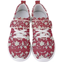 Floral Pattern Background Men s Velcro Strap Shoes