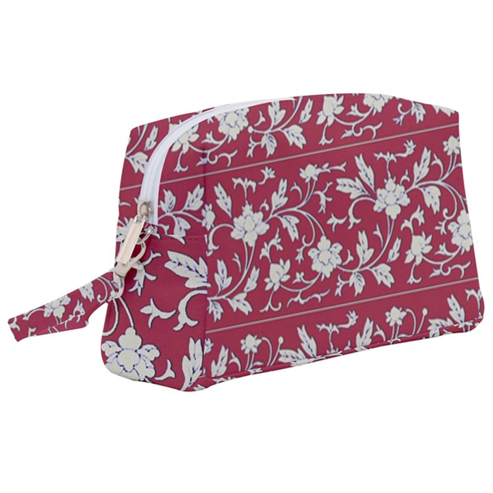 Floral Pattern Background Wristlet Pouch Bag (Large)